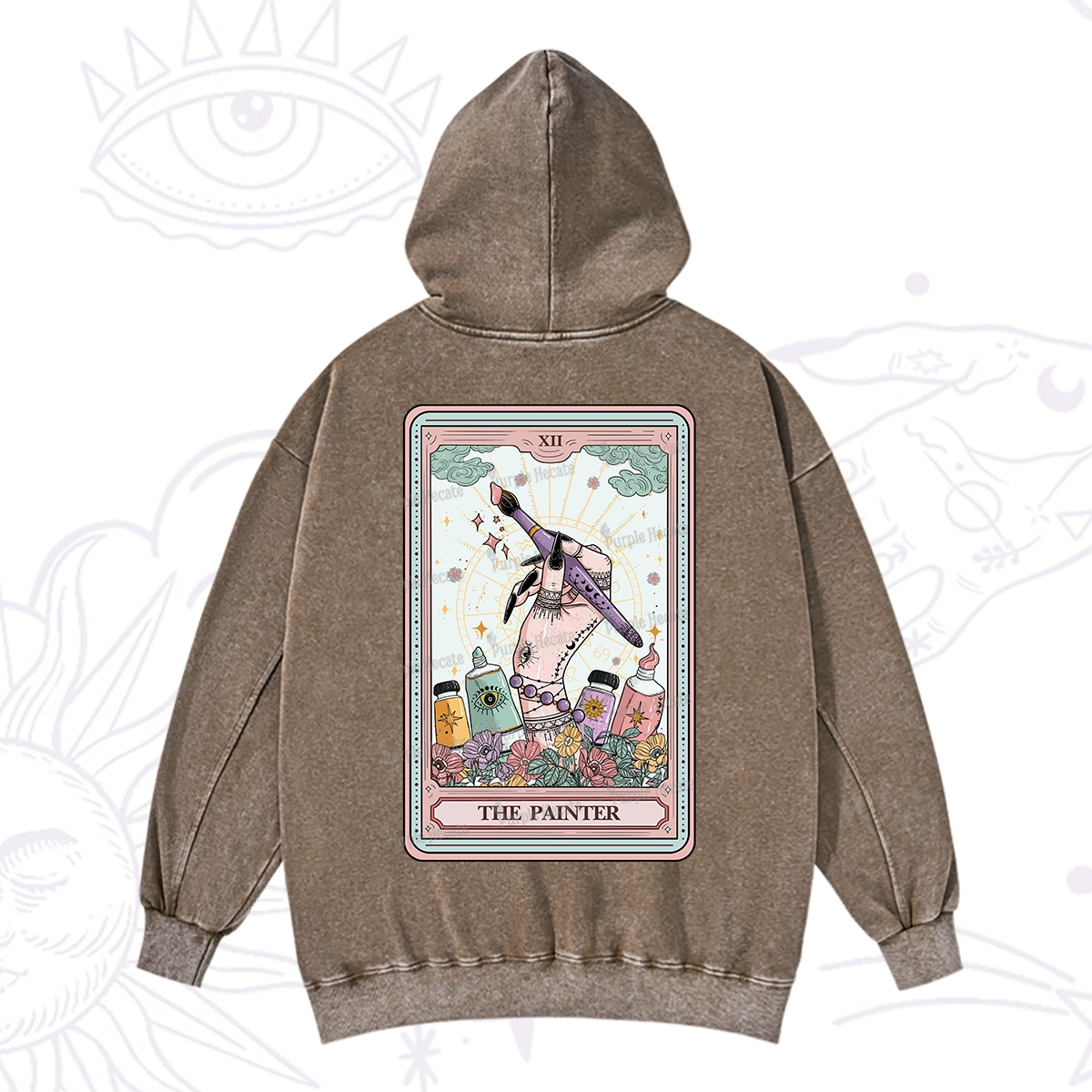 Purplehecate The Painter Tarot Washed Hoodie