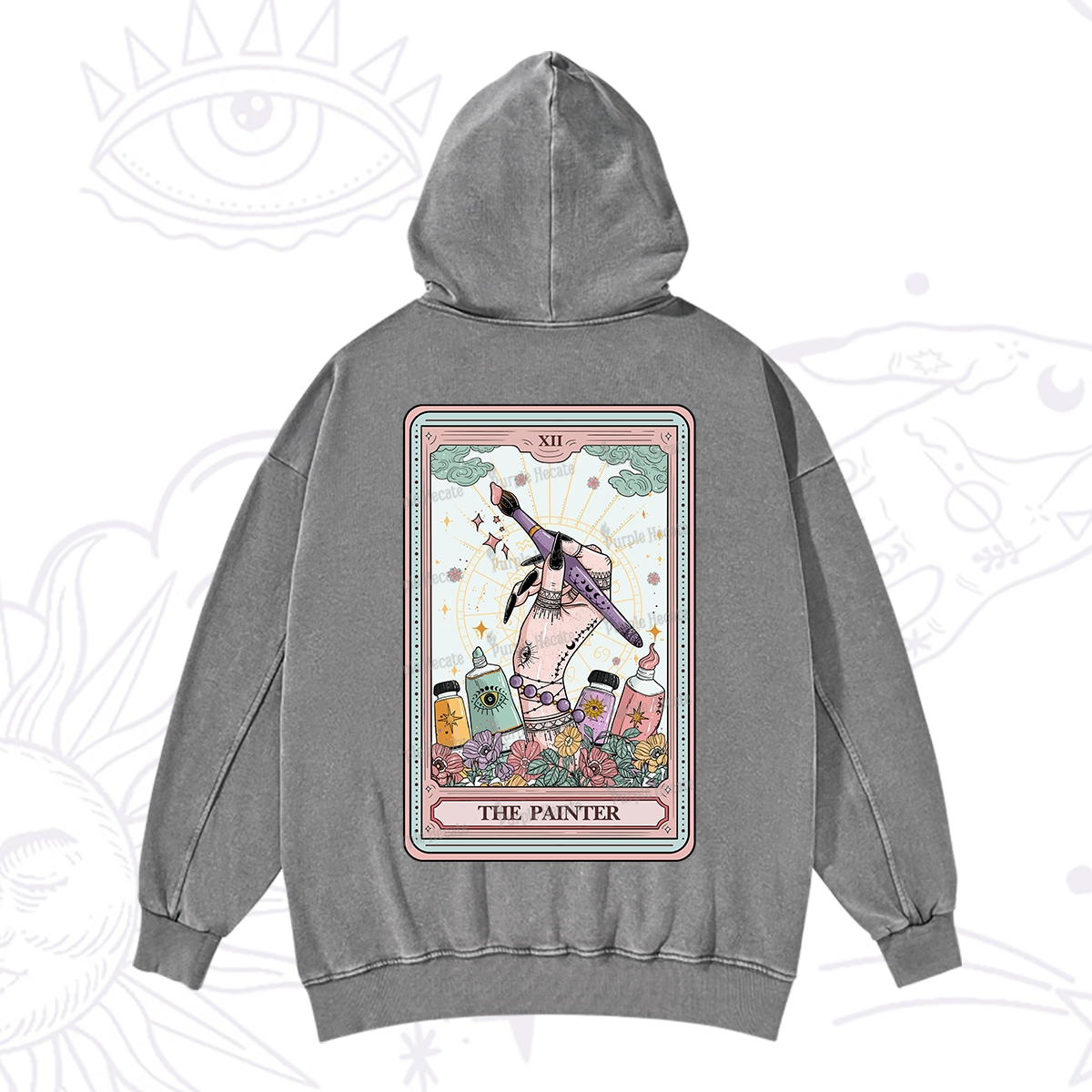 Purplehecate The Painter Tarot Washed Hoodie