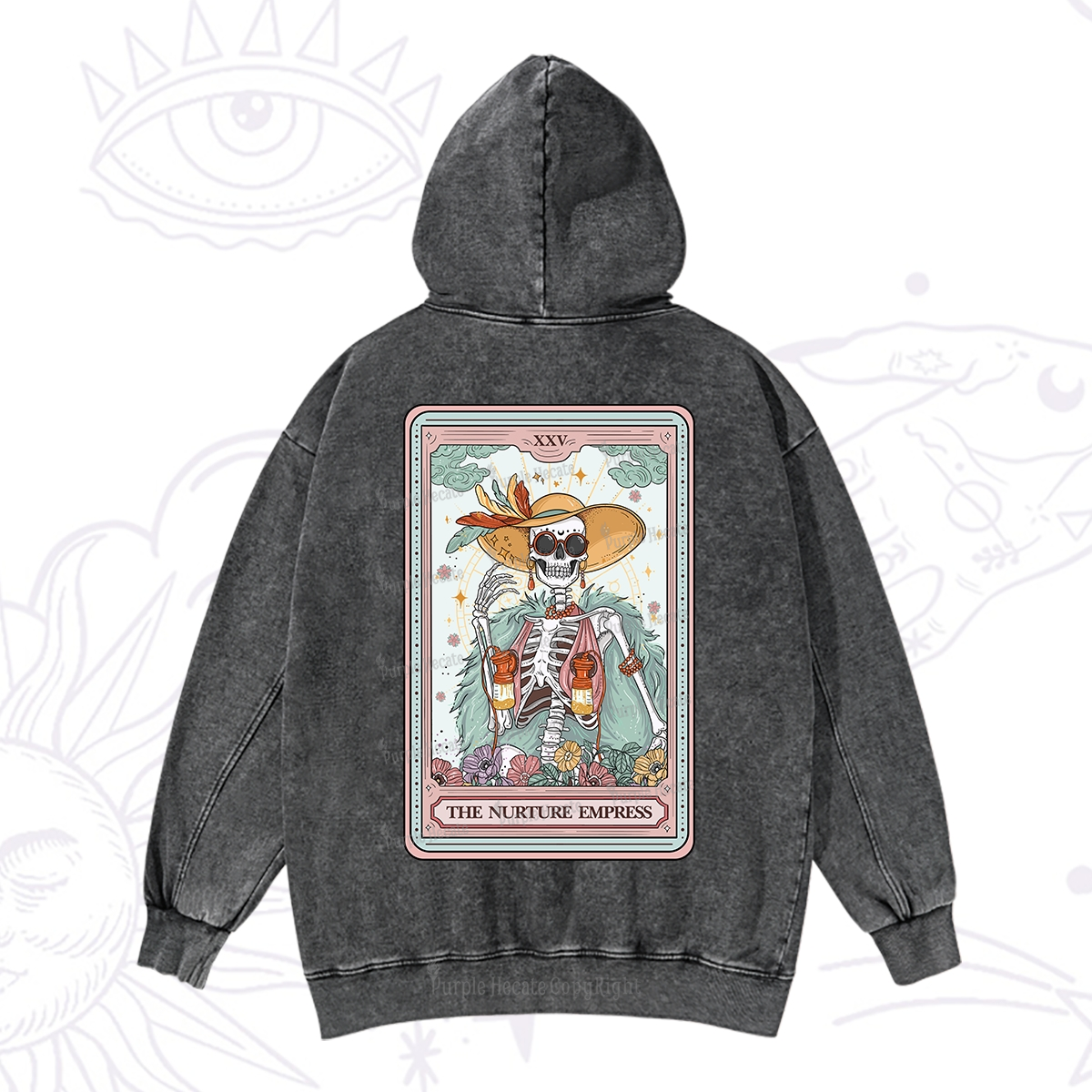 Purplehecate The Nurture Empress Tarot Washed Hoodie