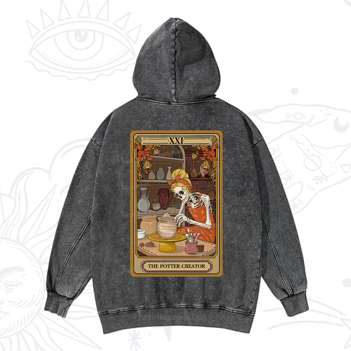 Purplehecate The Potter Tarot Washed Hoodie