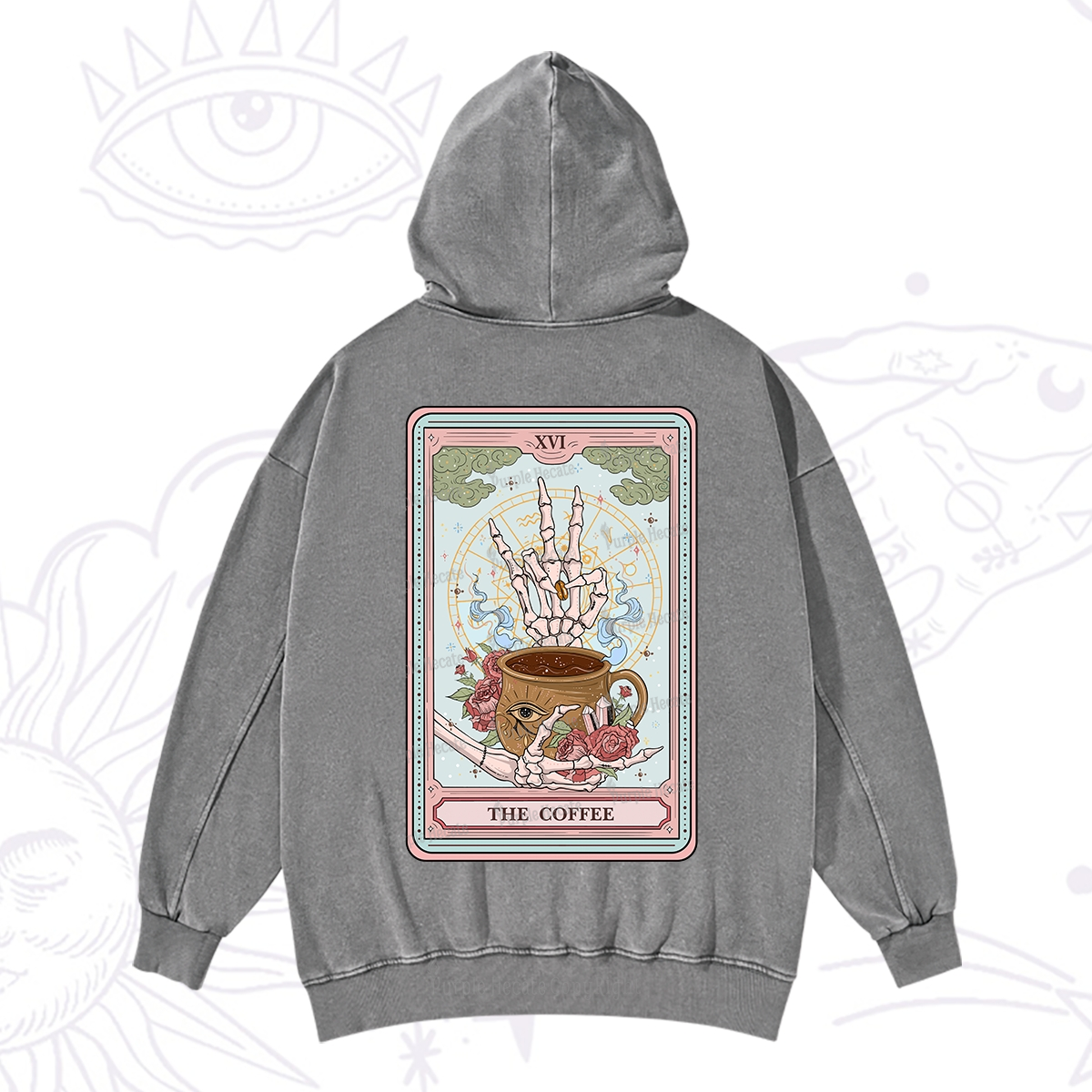 Purplehecate The Coffee Tarot Washed Hoodie