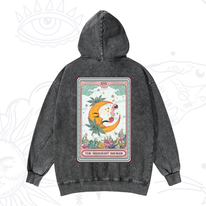 Purplehecate The Midnight Smoker Tarot Washed Hoodie