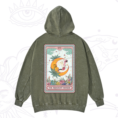Purplehecate The Midnight Smoker Tarot Washed Hoodie