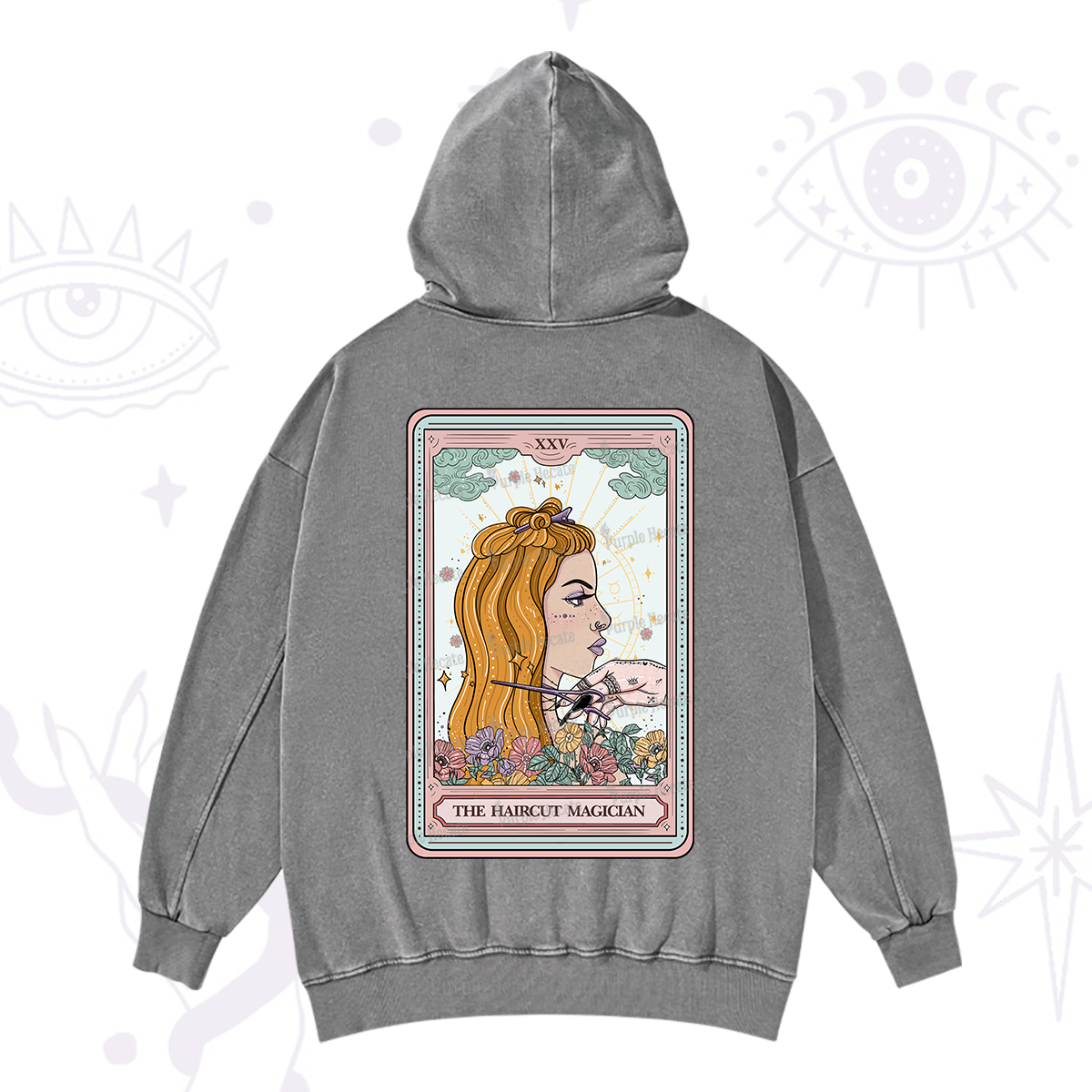 Purplehecate The Haircut Magician Tarot Washed Hoodie