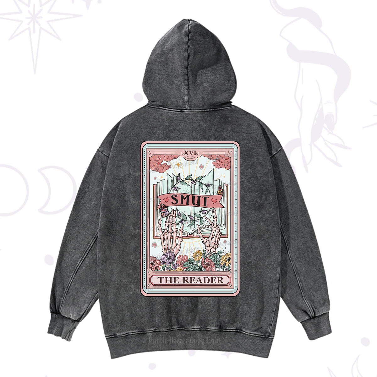 Purplehecate The Smut Reader Tarot Washed Hoodie