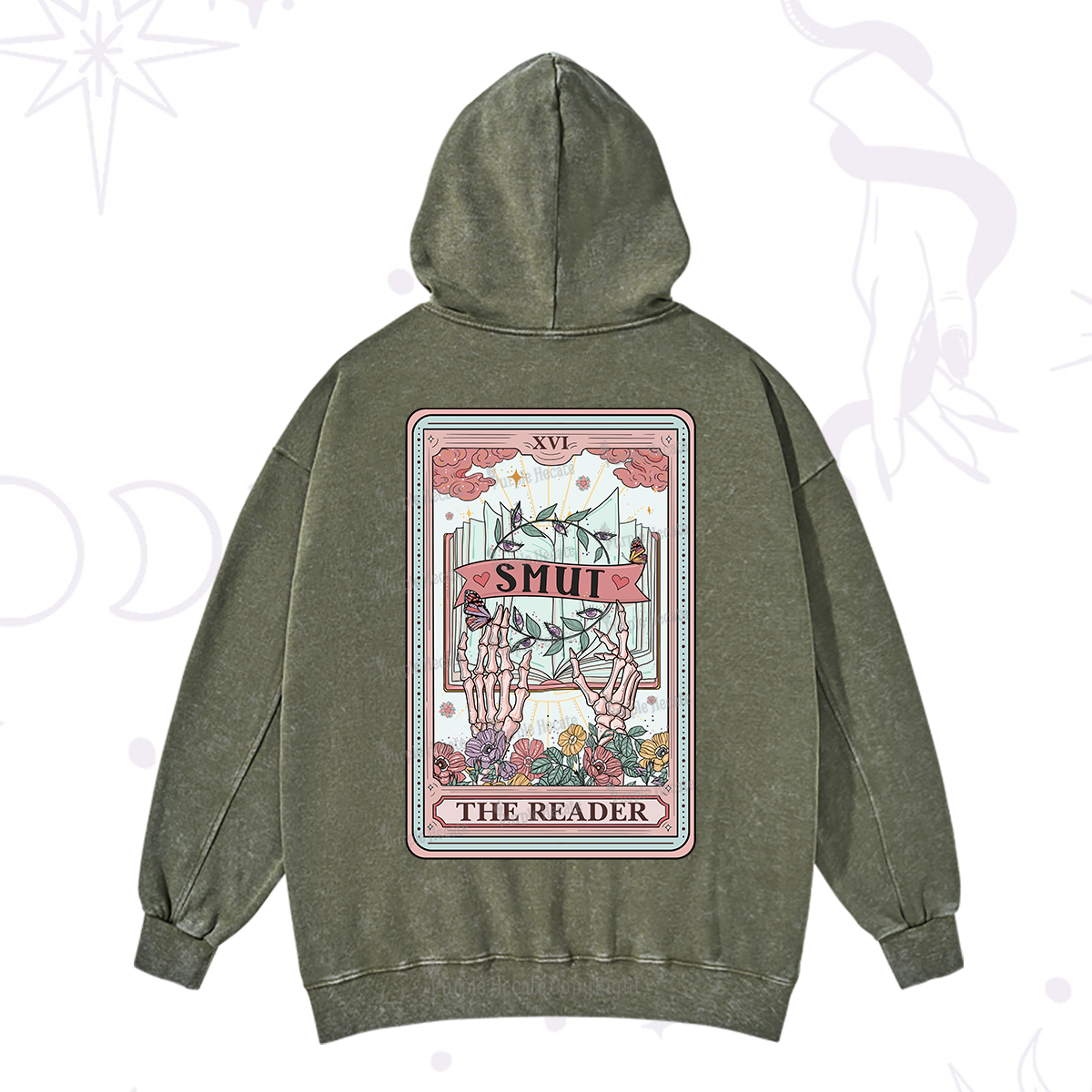 Purplehecate The Smut Reader Tarot Washed Hoodie