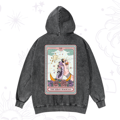 Purplehecate The Spray Magician Tarot Card Washed Hoodie