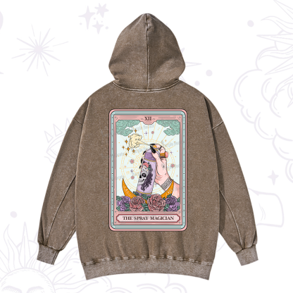 Purplehecate The Spray Magician Tarot Card Washed Hoodie