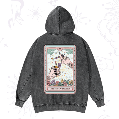 Purplehecate The Mystic Smoker Tarot Card Washed Hoodie