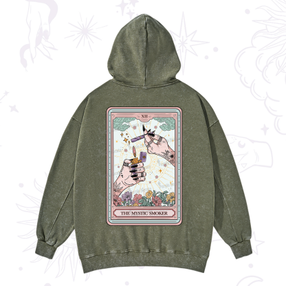 Purplehecate The Mystic Smoker Tarot Card Washed Hoodie