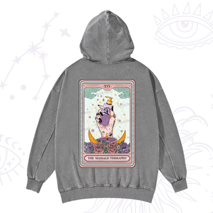 Purplehecate The Massage Therapist Tarot Card Washed Hoodie