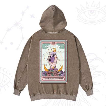 Purplehecate The Massage Therapist Tarot Card Washed Hoodie