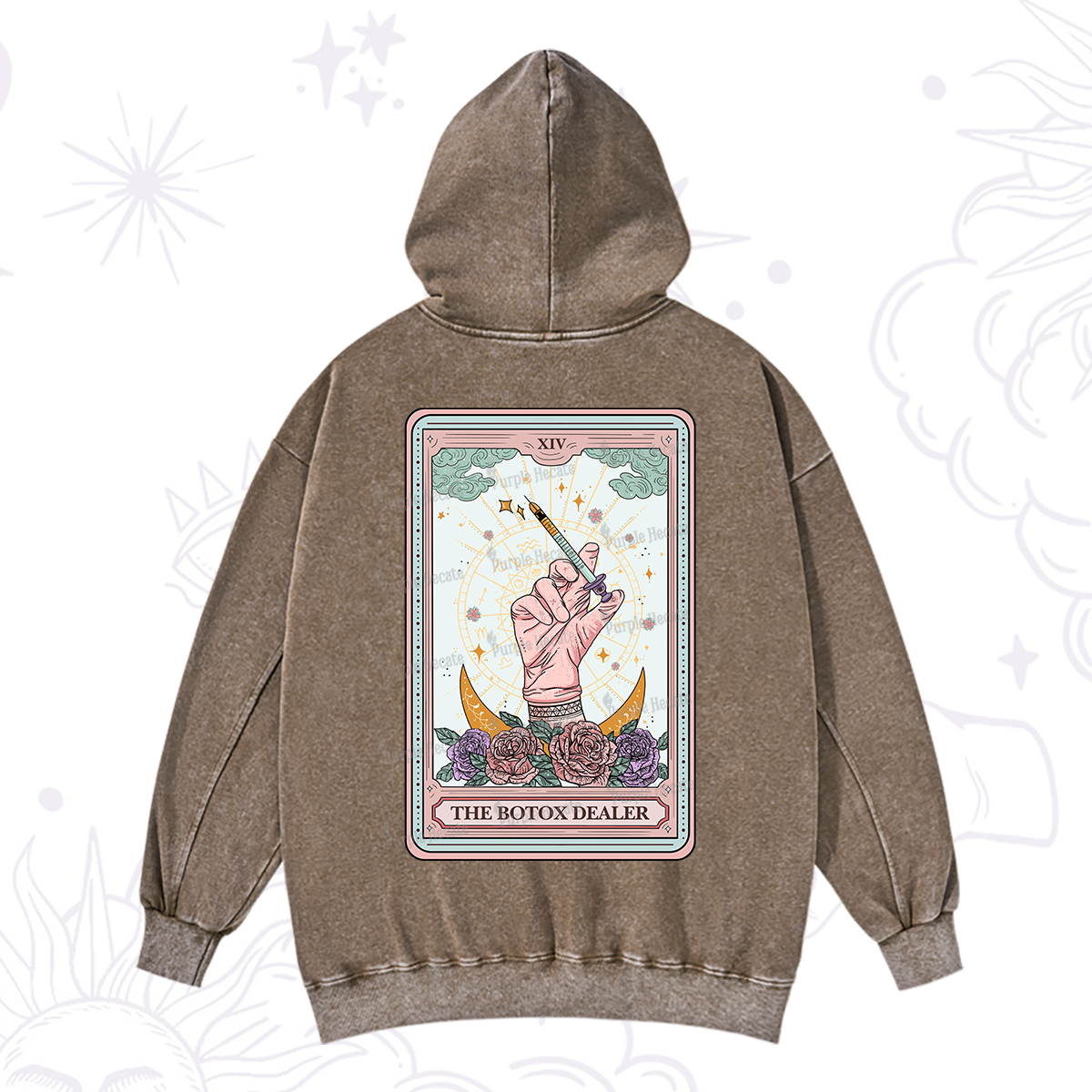 Purplehecate The Botox Dealer Tarot Card Washed Hoodie