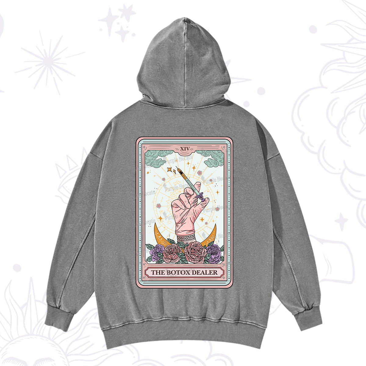 Purplehecate The Botox Dealer Tarot Card Washed Hoodie