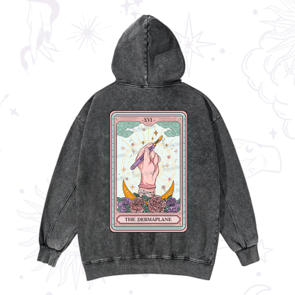 Purplehecate The Dermaplane Tarot Card Washed Hoodie
