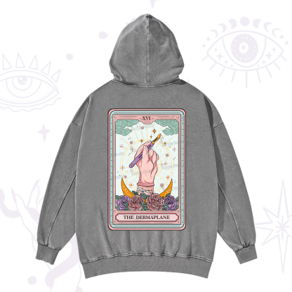 Purplehecate The Dermaplane Tarot Card Washed Hoodie