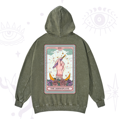 Purplehecate The Dermaplane Tarot Card Washed Hoodie