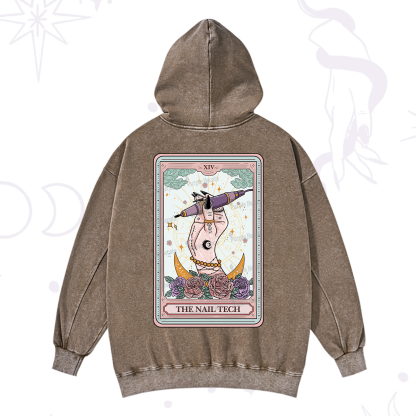 Purplehecate The Nail Tech Tarot Card Washed Hoodie