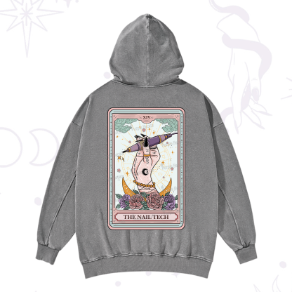 Purplehecate The Nail Tech Tarot Card Washed Hoodie
