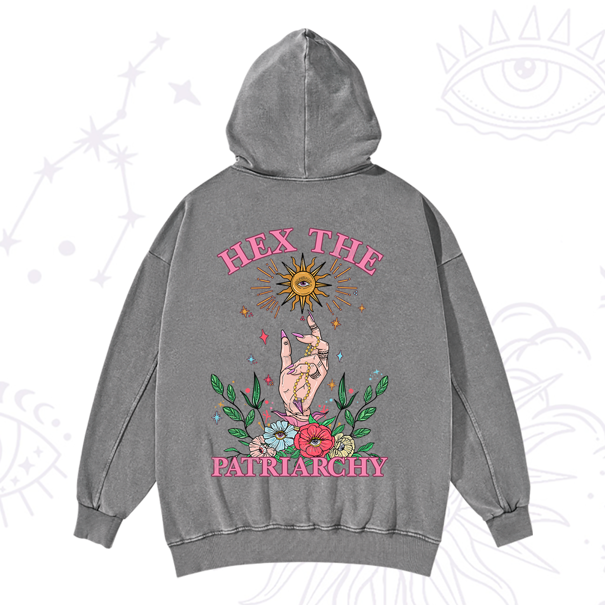 Purplehecate Hex The Patriarchy Witchy Washed Hoodie