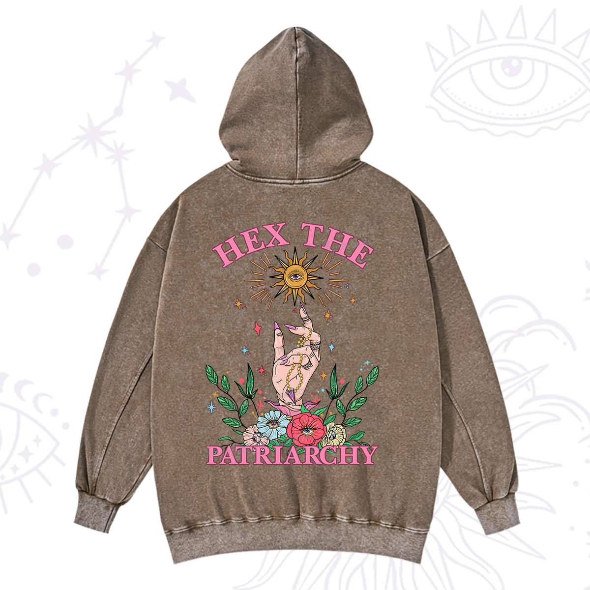 Purplehecate Hex The Patriarchy Witchy Washed Hoodie