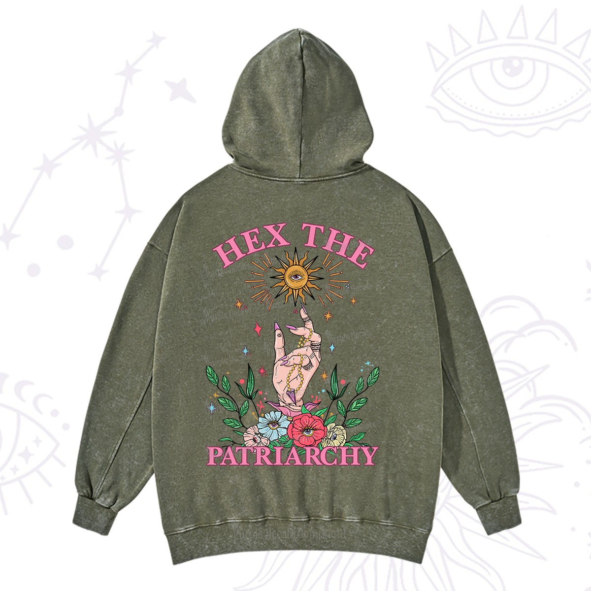 Purplehecate Hex The Patriarchy Witchy Washed Hoodie