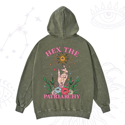 Purplehecate Hex The Patriarchy Witchy Washed Hoodie