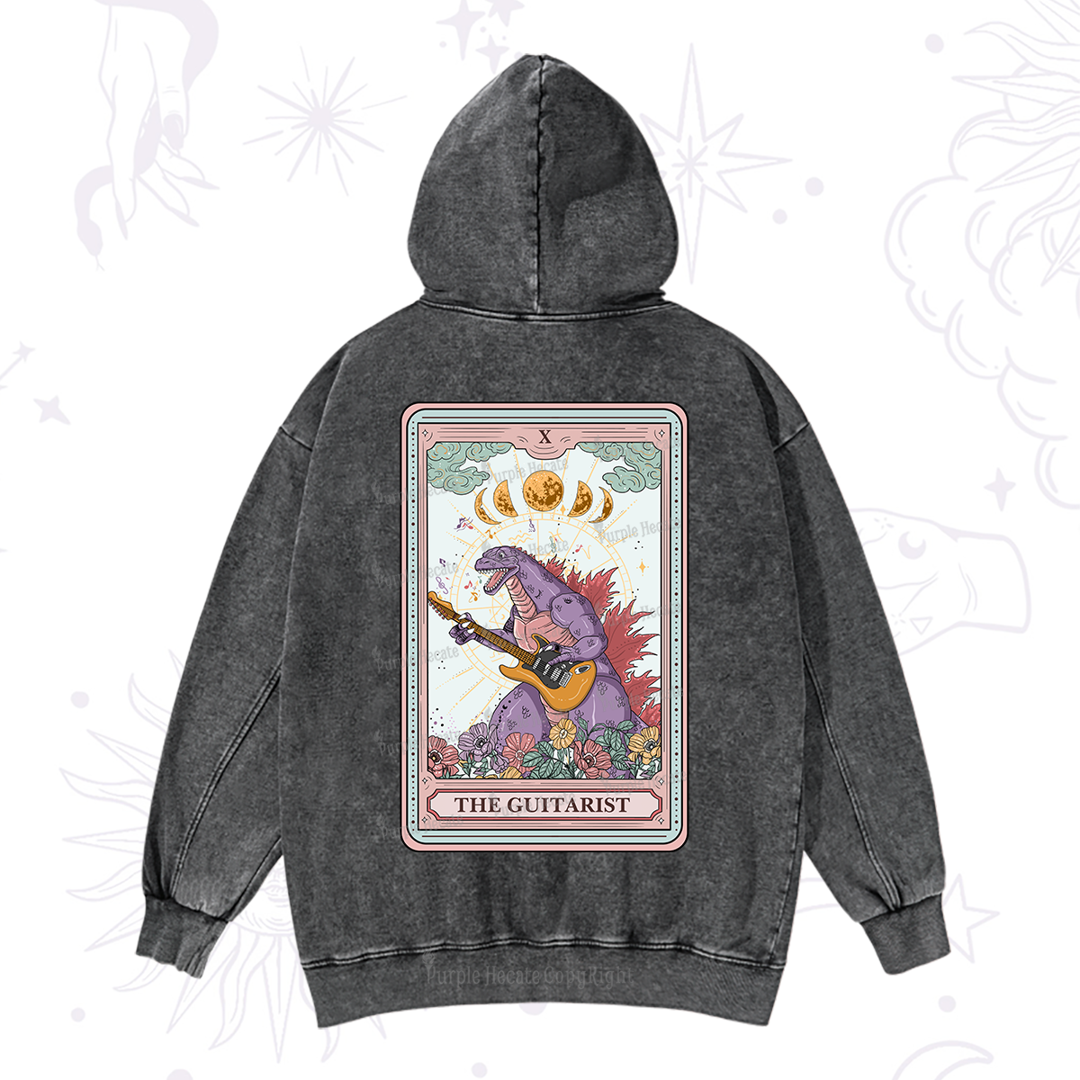 Purplehecate The Guitarist Tarot Washed Hoodie