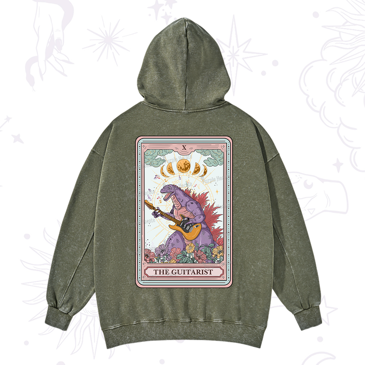 Purplehecate The Guitarist Tarot Washed Hoodie