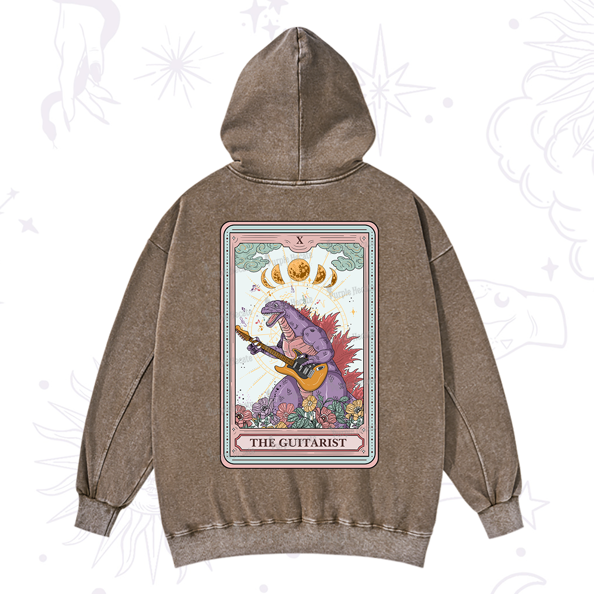 Purplehecate The Guitarist Tarot Washed Hoodie
