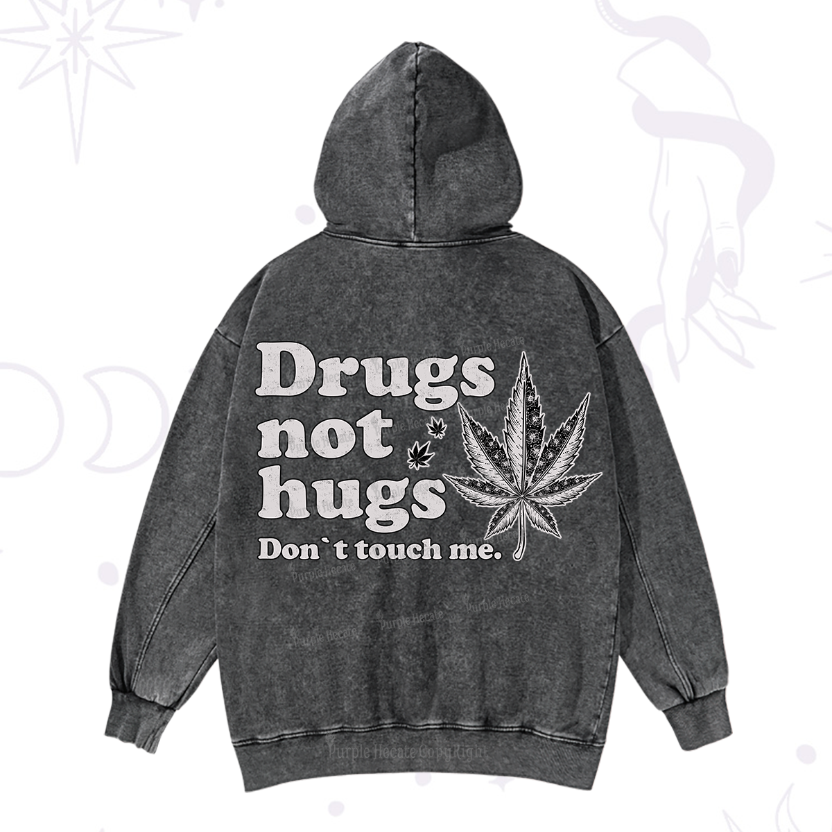 Purplehecate Don't Touch Me Washed Hoodie