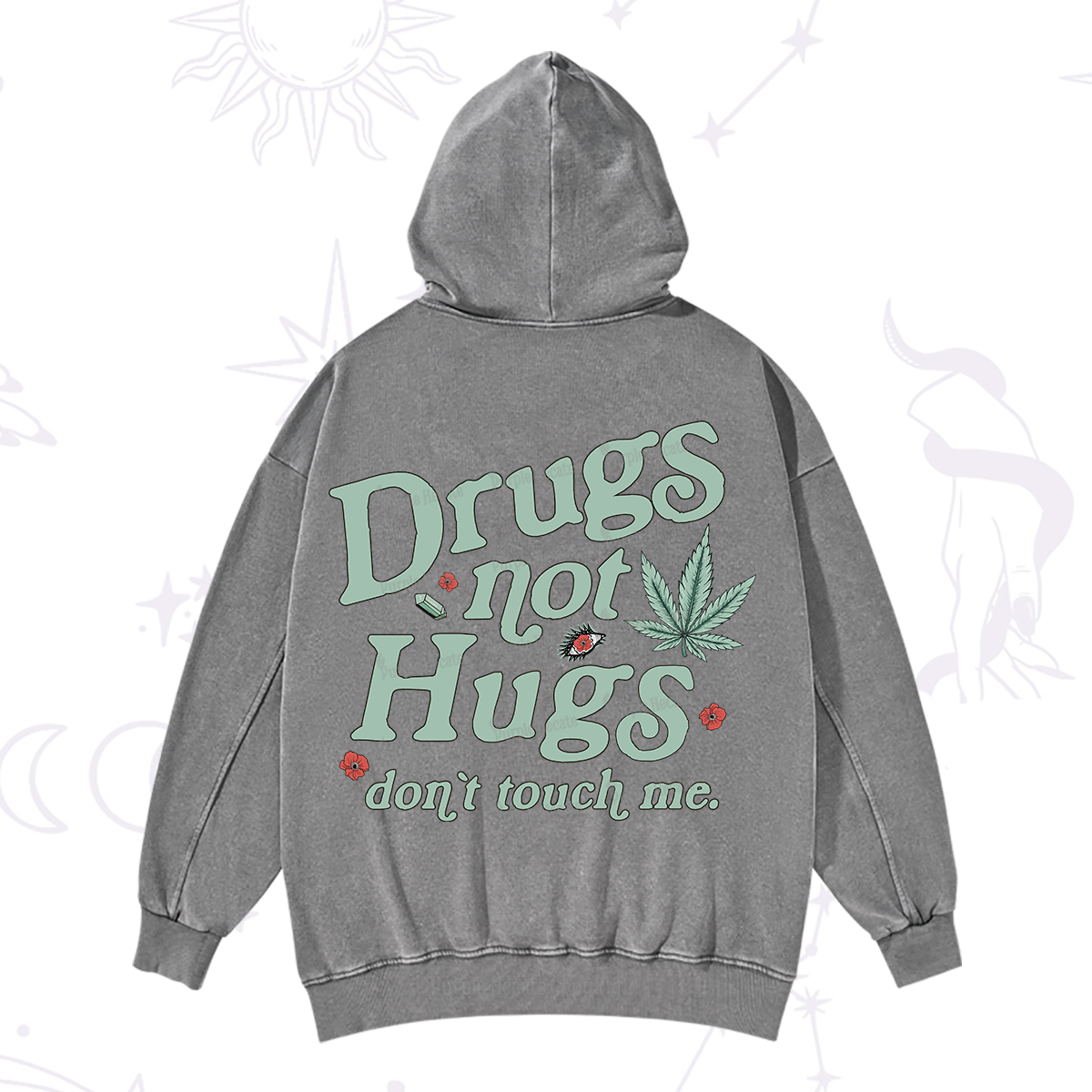 Purplehecate Sarcastic Weed Washed Hoodie