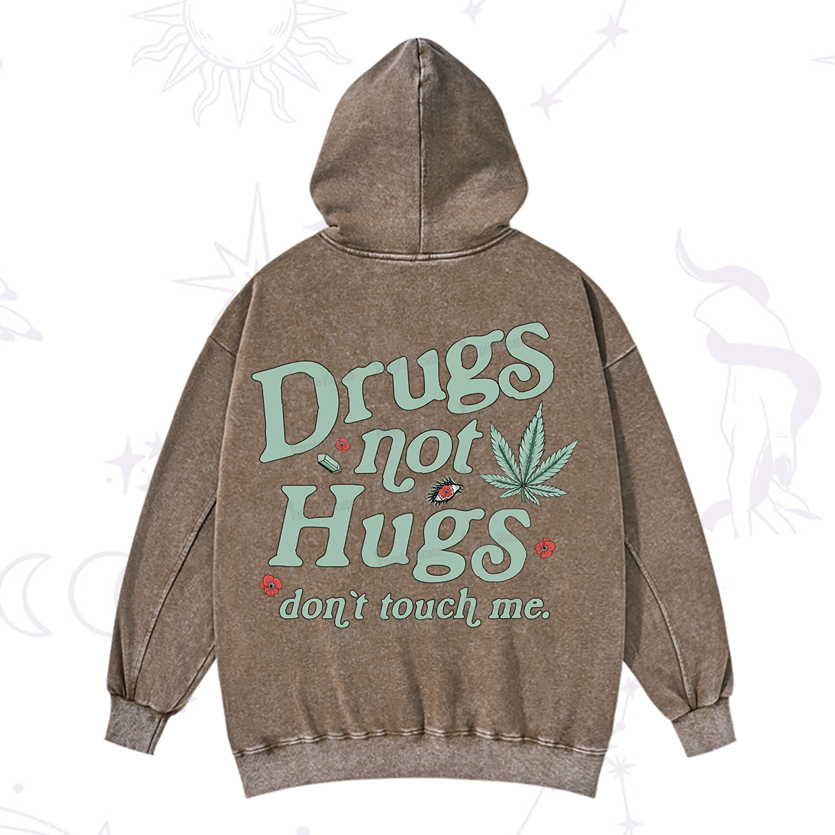 Purplehecate Sarcastic Weed Washed Hoodie