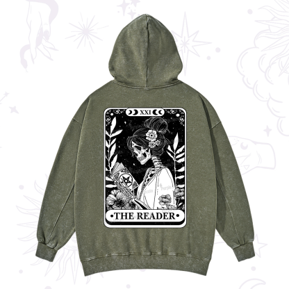 Purplehecate The Reader Skeleton Tarot Washed Hoodie