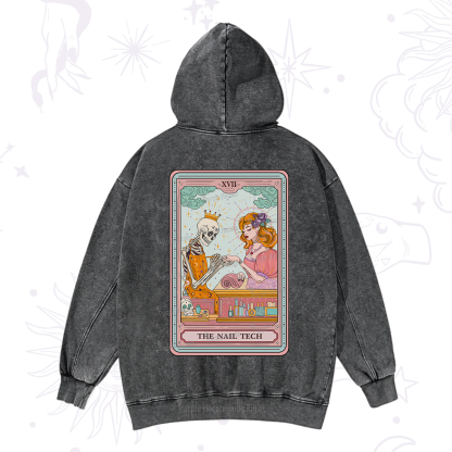 Purplehecate The Nail Tech Life Tarot Washed Hoodie