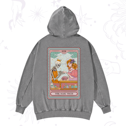 Purplehecate The Nail Tech Life Tarot Washed Hoodie