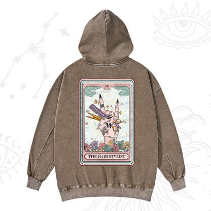 Purplehecate The Hair Stylist Tarot Washed Hoodie