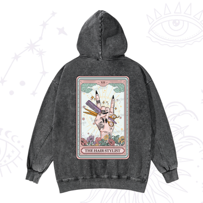 Purplehecate The Hair Stylist Tarot Washed Hoodie