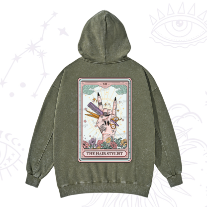 Purplehecate The Hair Stylist Tarot Washed Hoodie