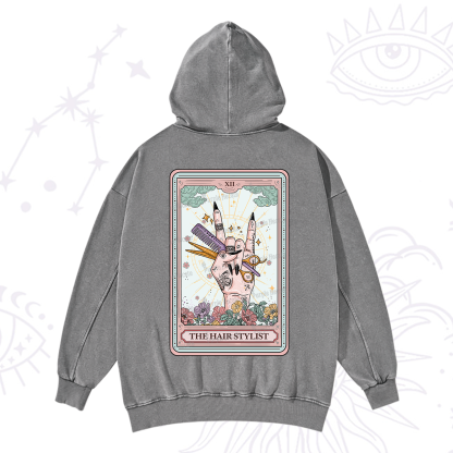 Purplehecate The Hair Stylist Tarot Washed Hoodie
