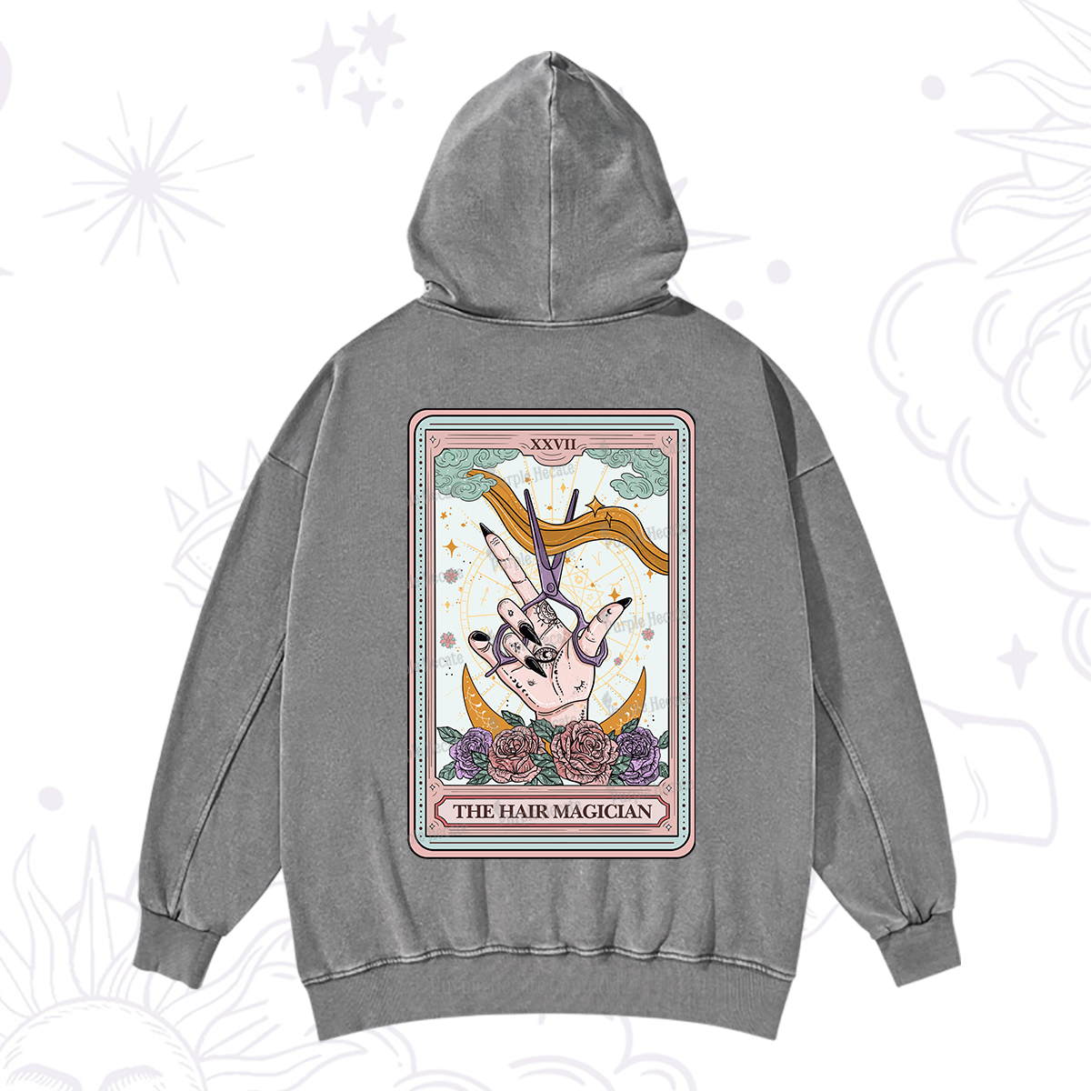 Purplehecate The Hair Magician Tarot Washed Hoodie