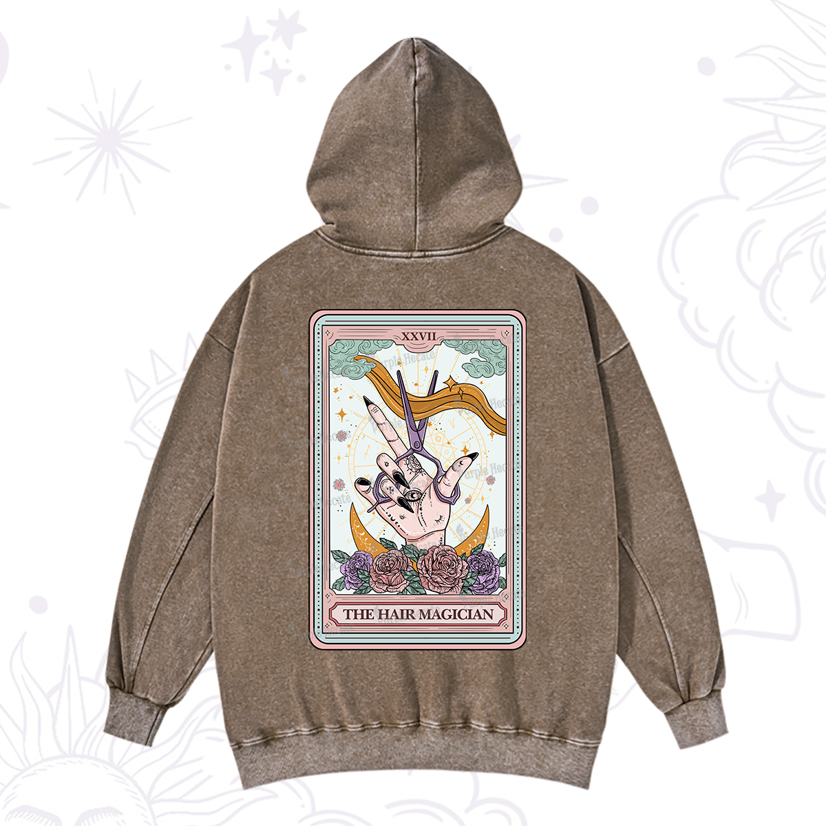 Purplehecate The Hair Magician Tarot Washed Hoodie