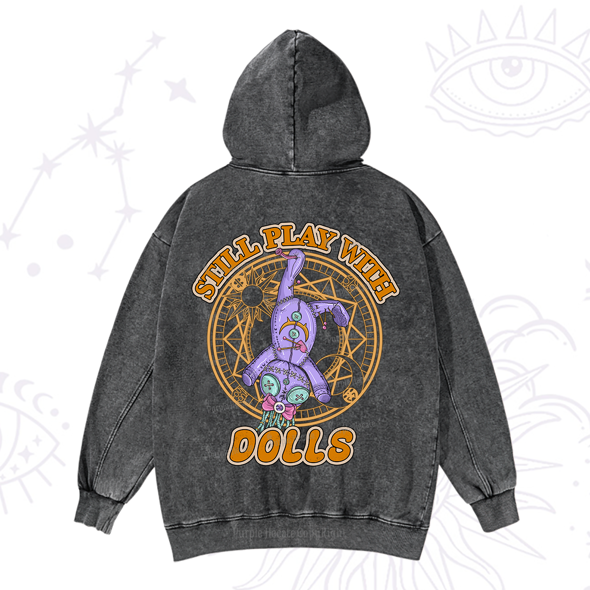 Purplehecate Still Plays With Dolls Washed Hoodie