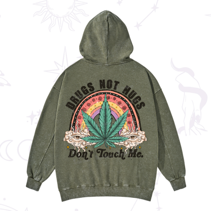Purplehecate Drugs Not Hugs Washed Hoodie