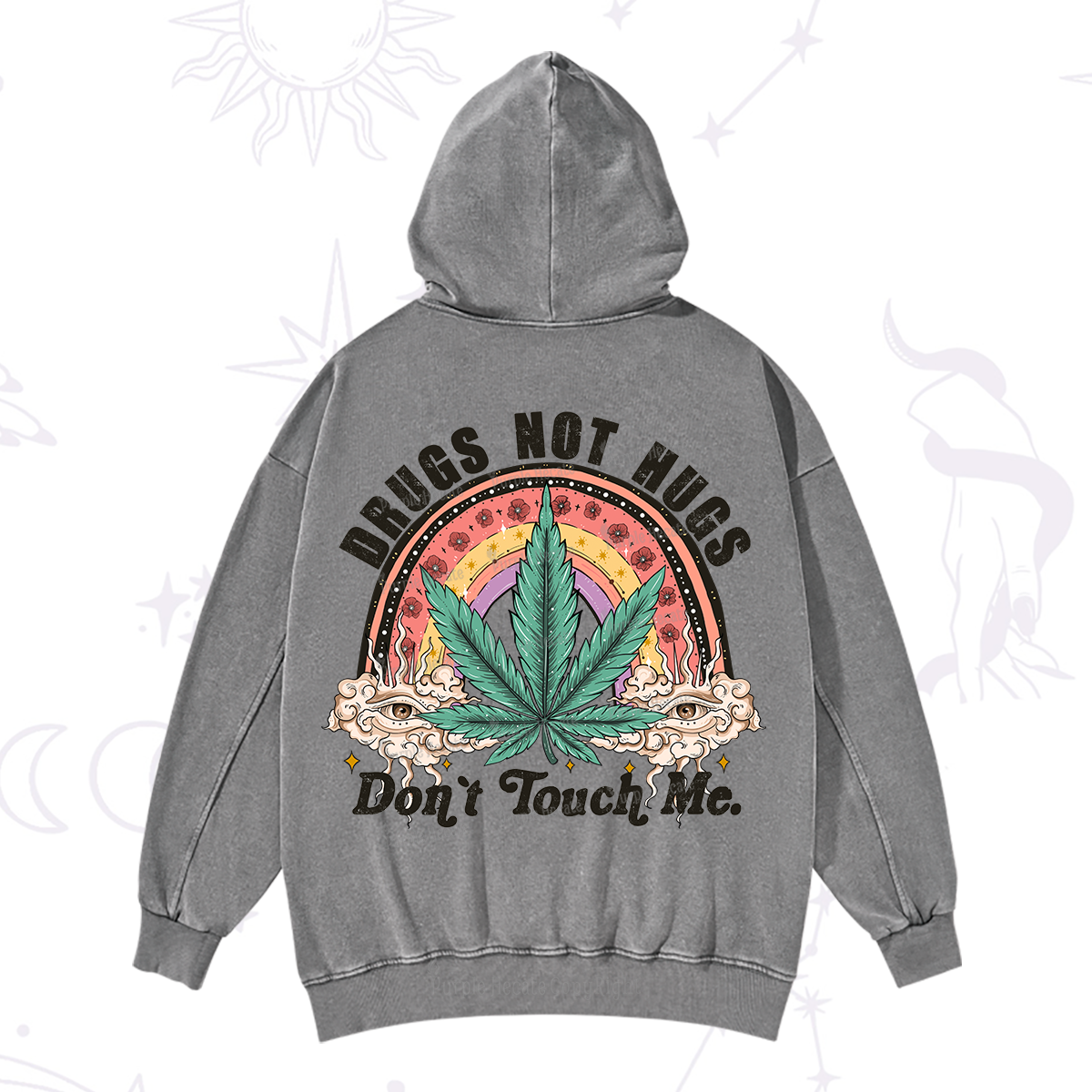 Purplehecate Drugs Not Hugs Washed Hoodie