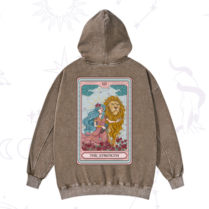 Purplehecate The Strength Tarot Washed Hoodie