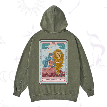 Purplehecate The Strength Tarot Washed Hoodie