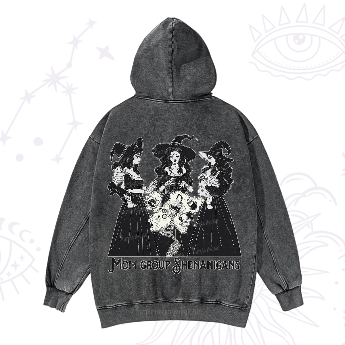 Purplehecate Mom Group Shenanigans Washed Hoodie