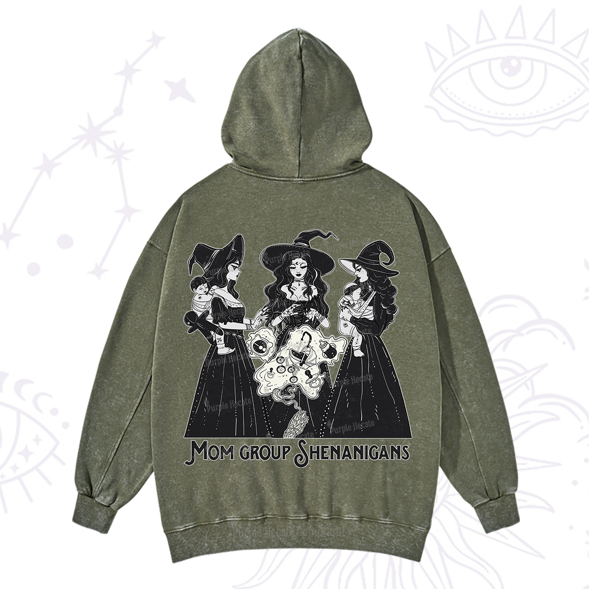 Purplehecate Mom Group Shenanigans Washed Hoodie