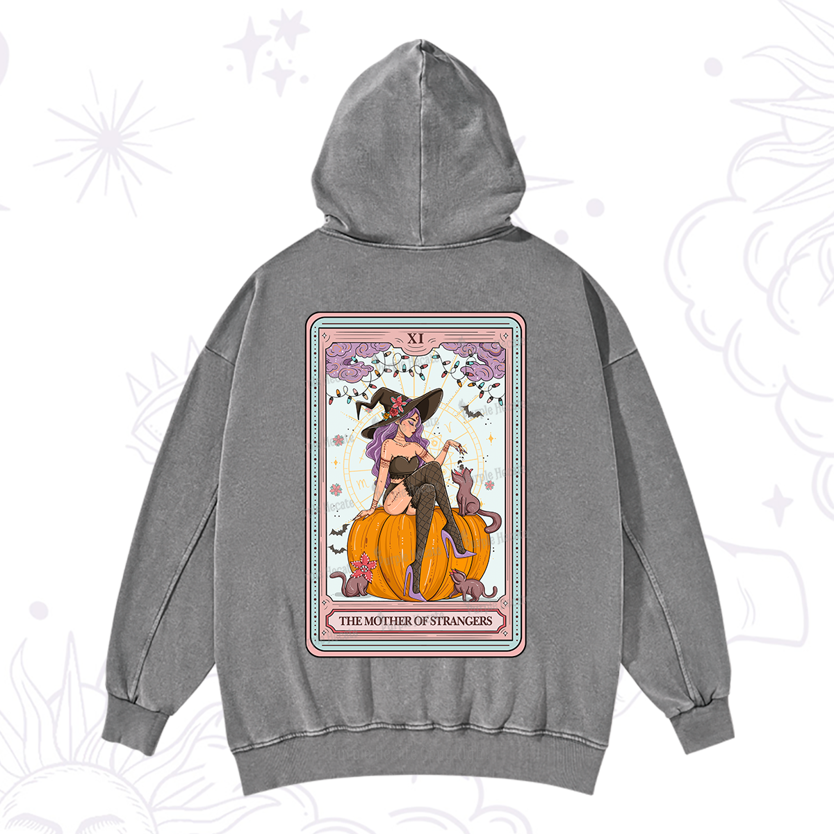 Purplehecate The Mother Of Strangers Tarot Washed Hoodie